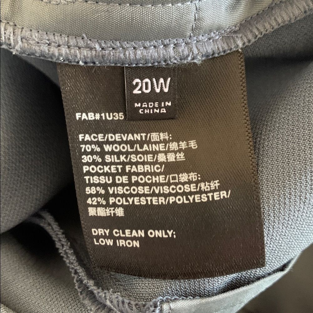 Lafayette 148 NY Wool-Silk Crepe Gates Pant Blue-Gray Size 20W - Picture 3 of 5